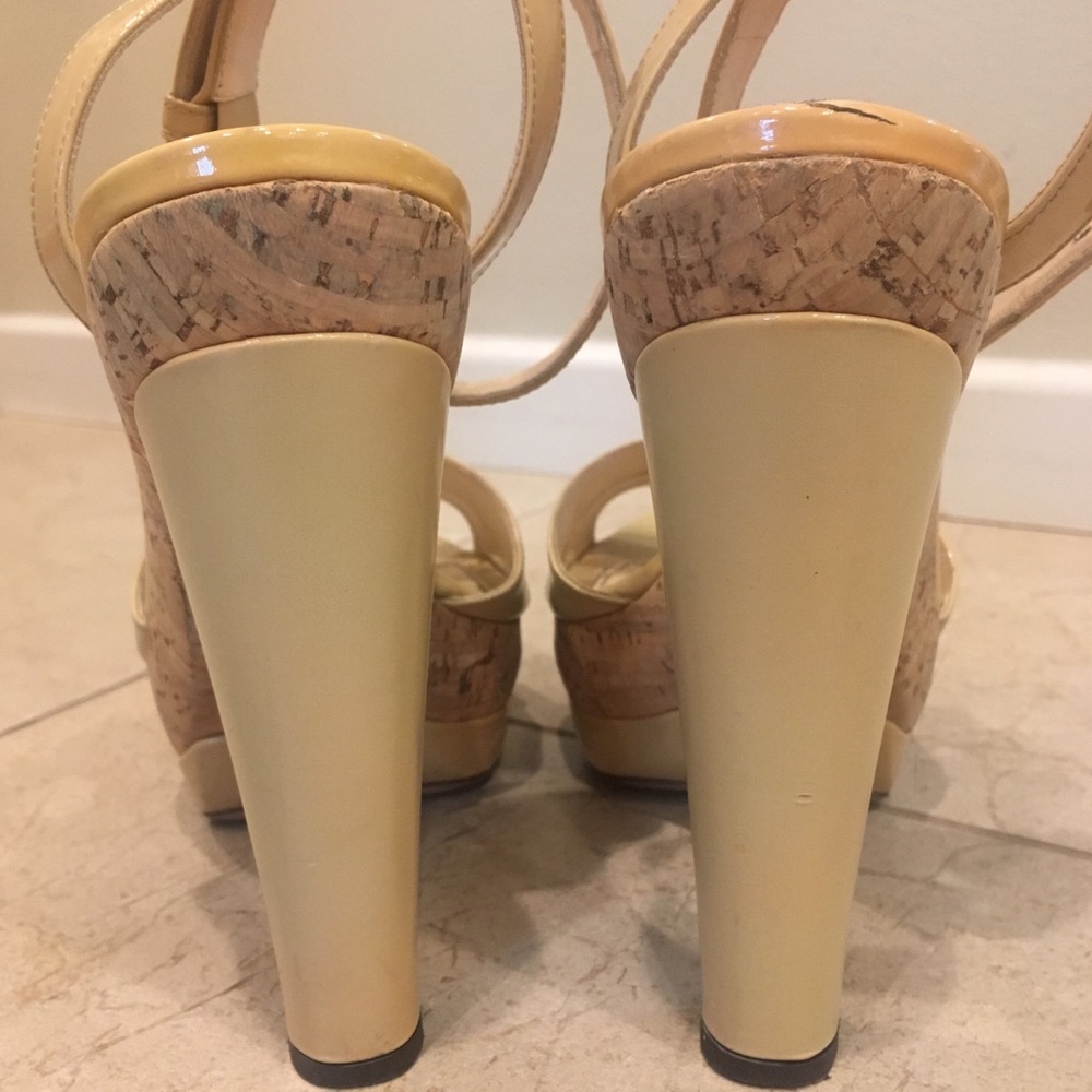 Prada beige cork platform leather sandal 36.5 - Picture 5 of 8